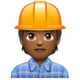 Construction Worker: Medium-Dark Skin Tone on WhatsApp