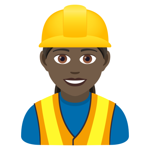 Woman Construction Worker: Dark Skin Tone on JoyPixels