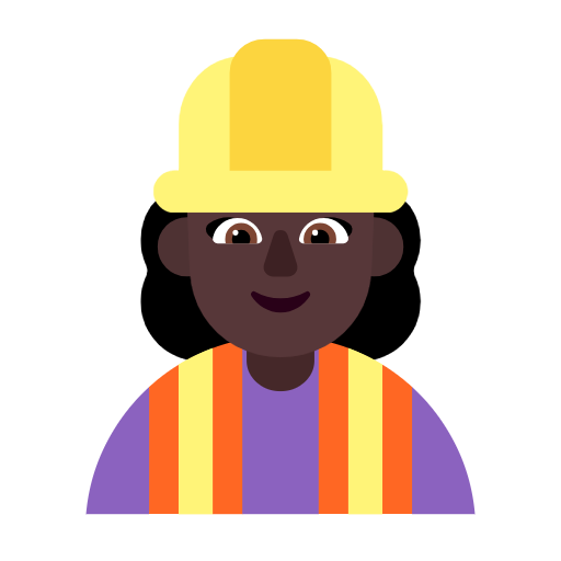 Woman Construction Worker: Dark Skin Tone on Microsoft Fluent