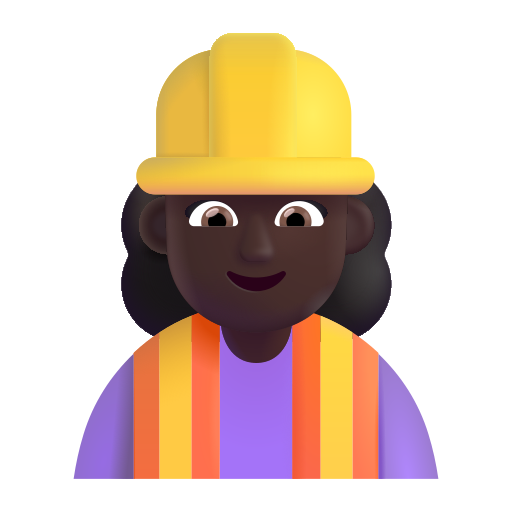Woman Construction Worker: Dark Skin Tone on Microsoft 3D