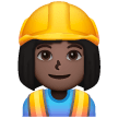 Woman Construction Worker: Dark Skin Tone on Samsung