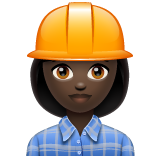 Woman Construction Worker: Dark Skin Tone on WhatsApp