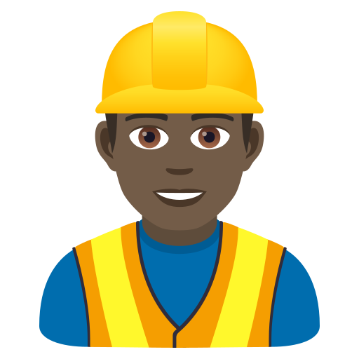 Man Construction Worker: Dark Skin Tone on JoyPixels