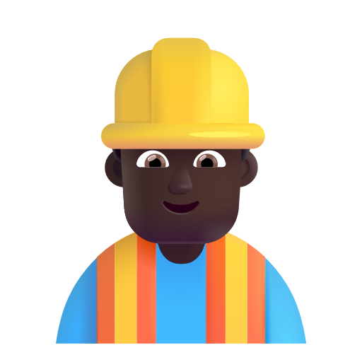 Man Construction Worker: Dark Skin Tone on Microsoft 3D