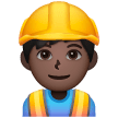 Man Construction Worker: Dark Skin Tone on Samsung