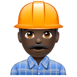 Man Construction Worker: Dark Skin Tone on WhatsApp