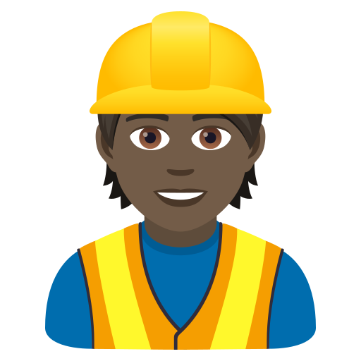 Construction Worker: Dark Skin Tone on JoyPixels