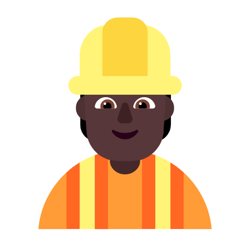 Construction Worker: Dark Skin Tone on Microsoft Fluent