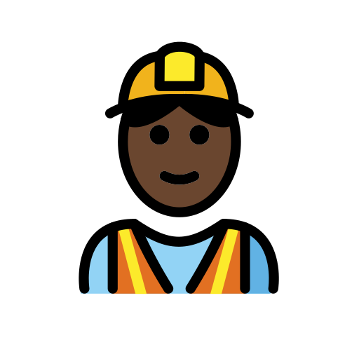 Construction Worker: Dark Skin Tone on OpenMoji
