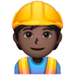 Construction Worker: Dark Skin Tone on Samsung