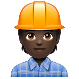 Construction Worker: Dark Skin Tone on WhatsApp