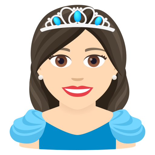 Princess: Light Skin Tone on JoyPixels