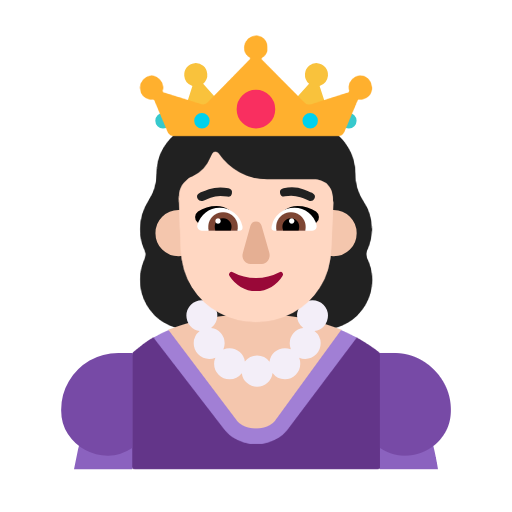 Princess: Light Skin Tone on Microsoft Fluent