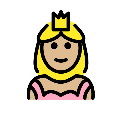 Princess: Medium-Light Skin Tone on OpenMoji