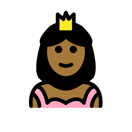 Princess: Medium-Dark Skin Tone on OpenMoji