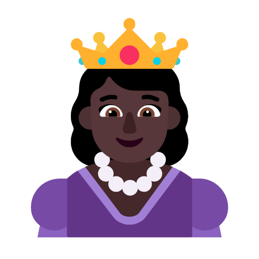 Princess: Dark Skin Tone on Microsoft Fluent
