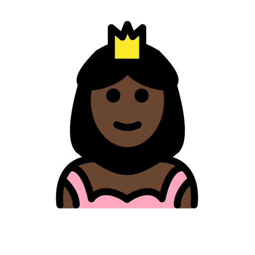 Princess: Dark Skin Tone on OpenMoji