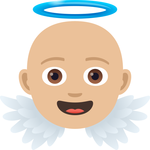 Baby Angel: Medium-Light Skin Tone on JoyPixels