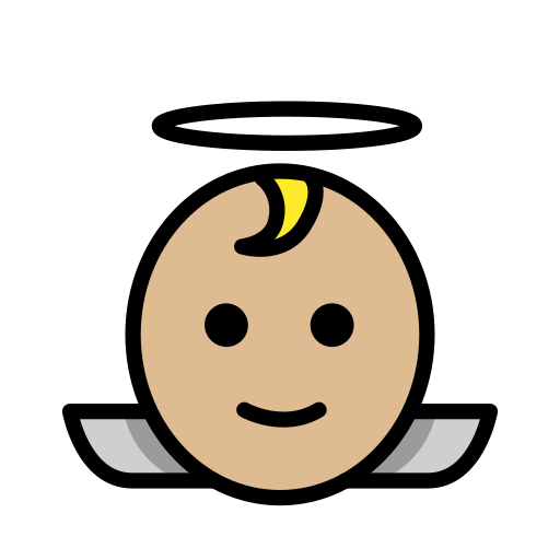Baby Angel: Medium-Light Skin Tone on OpenMoji