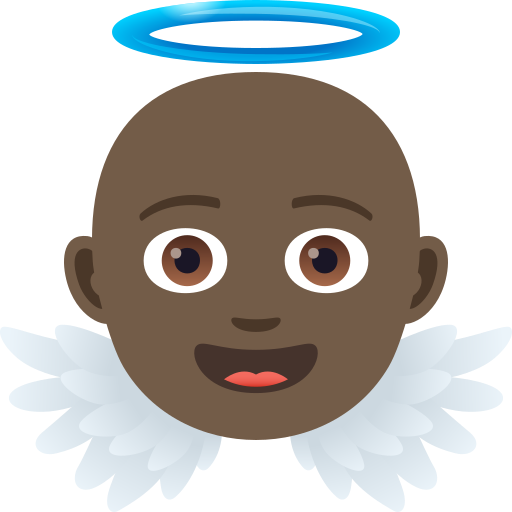 Baby Angel: Dark Skin Tone on JoyPixels