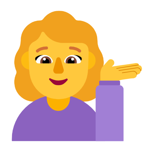 Woman Tipping Hand on Microsoft Fluent