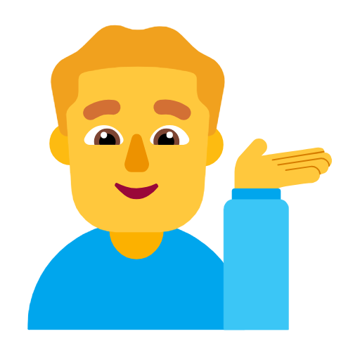 Man Tipping Hand on Microsoft Fluent