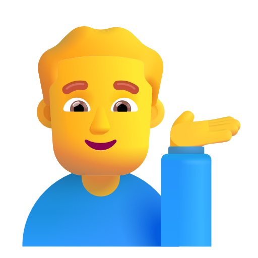 Man Tipping Hand on Microsoft 3D