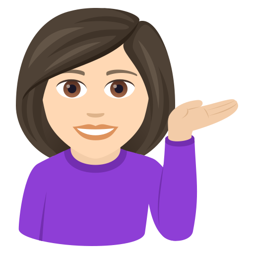 Woman Tipping Hand: Light Skin Tone on JoyPixels