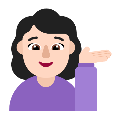 Woman Tipping Hand: Light Skin Tone on Microsoft Fluent