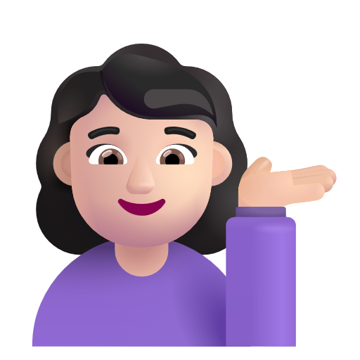 Woman Tipping Hand: Light Skin Tone on Microsoft 3D