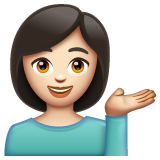 Woman Tipping Hand: Light Skin Tone on WhatsApp