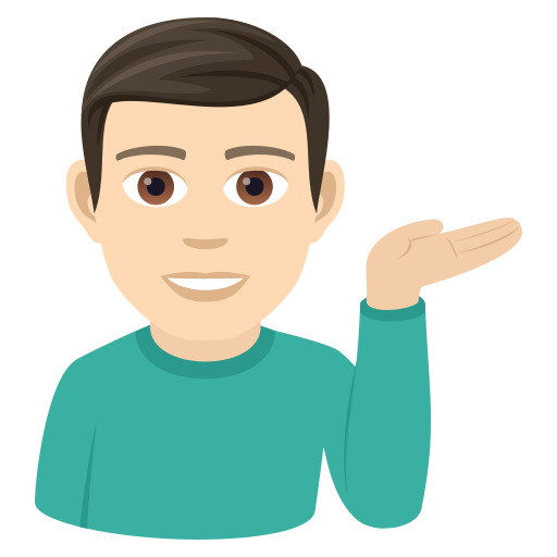 Man Tipping Hand: Light Skin Tone on JoyPixels