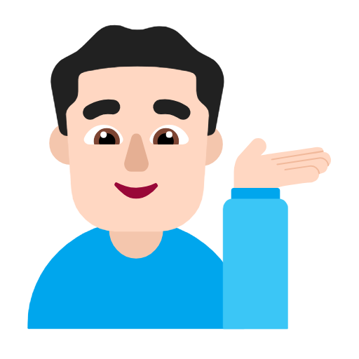 Man Tipping Hand: Light Skin Tone on Microsoft Fluent
