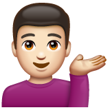 Man Tipping Hand: Light Skin Tone on WhatsApp