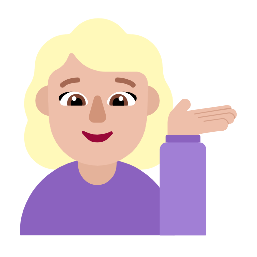 Woman Tipping Hand: Medium-Light Skin Tone on Microsoft Fluent