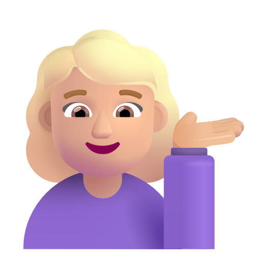 Woman Tipping Hand: Medium-Light Skin Tone on Microsoft 3D