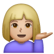 Woman Tipping Hand: Medium-Light Skin Tone on Samsung