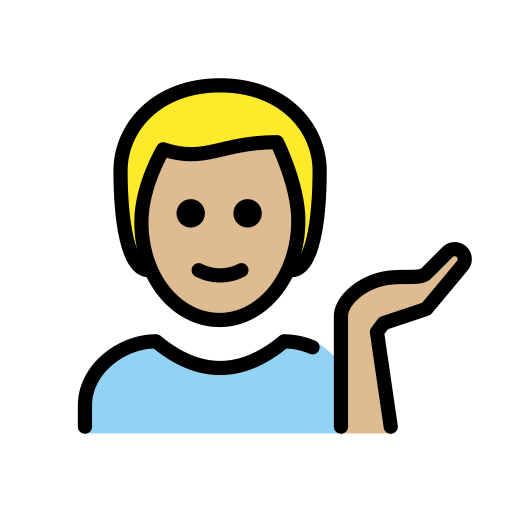 Man Tipping Hand: Medium-Light Skin Tone on OpenMoji