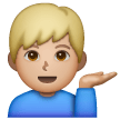 Man Tipping Hand: Medium-Light Skin Tone on Samsung