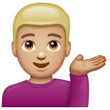 Man Tipping Hand: Medium-Light Skin Tone on WhatsApp