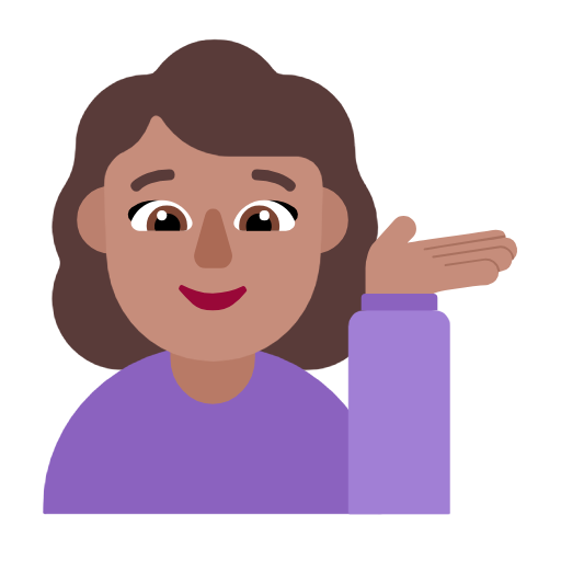 Woman Tipping Hand: Medium Skin Tone on Microsoft Fluent