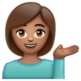 Woman Tipping Hand: Medium Skin Tone on WhatsApp