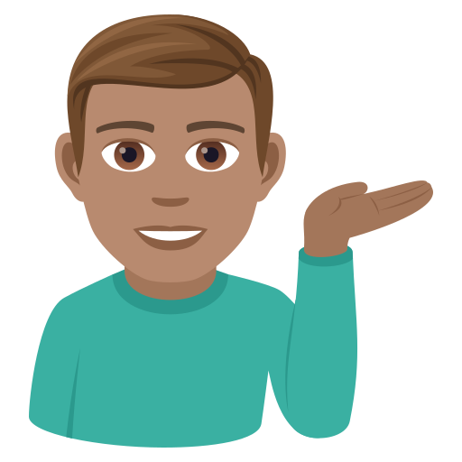 Man Tipping Hand: Medium Skin Tone on JoyPixels