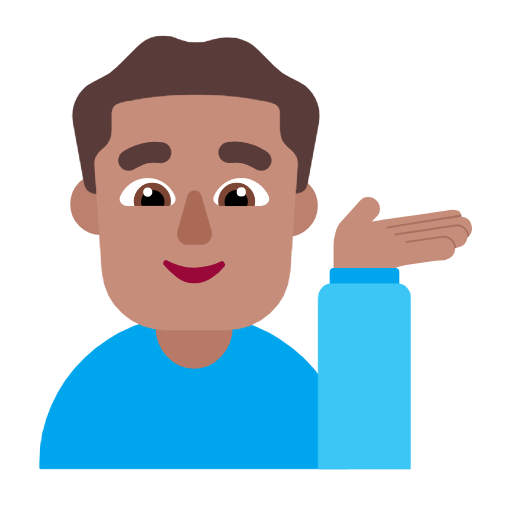 Man Tipping Hand: Medium Skin Tone on Microsoft Fluent