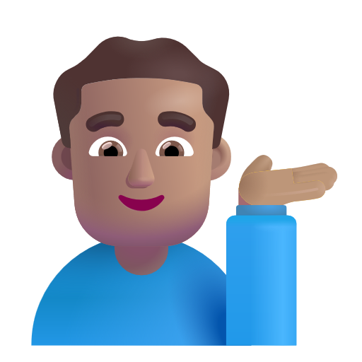 Man Tipping Hand: Medium Skin Tone on Microsoft 3D