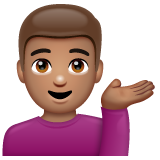 Man Tipping Hand: Medium Skin Tone on WhatsApp