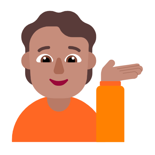 Information Desk Person: Medium Skin Tone on Microsoft Fluent