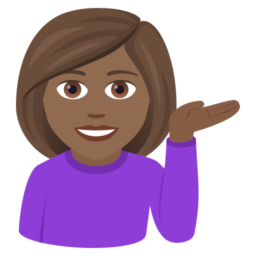 Woman Tipping Hand: Medium-Dark Skin Tone on JoyPixels