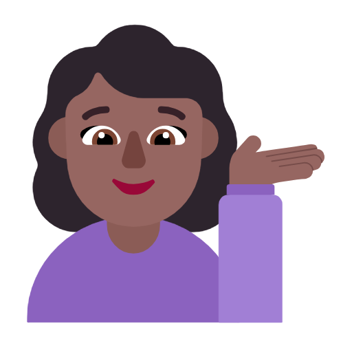 Woman Tipping Hand: Medium-Dark Skin Tone on Microsoft Fluent