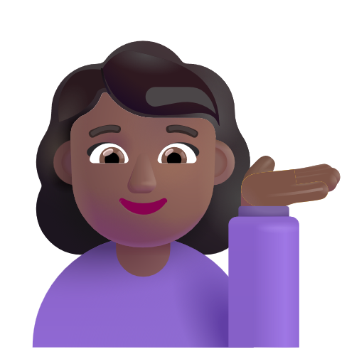 Woman Tipping Hand: Medium-Dark Skin Tone on Microsoft 3D